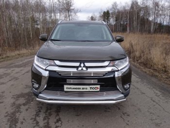 14 699 р. Защита передняя нижняя короткая 60,3 мм ТСС Тюнинг  Mitsubishi Outlander  GF (2015-2018) 2-ой рестайлинг (нержавейка)  с доставкой в г. Таганрог. Увеличить фотографию 1