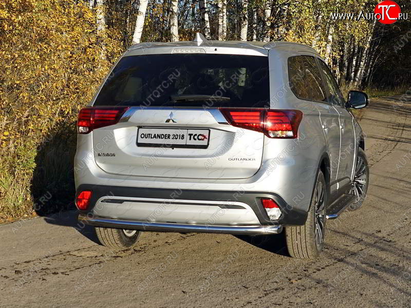 21 799 р. Защита задняя (нержавейка 60,3 мм) ТСС Тюнинг Mitsubishi Outlander GF 3-ий рестайлинг (2018-2022)  с доставкой в г. Таганрог