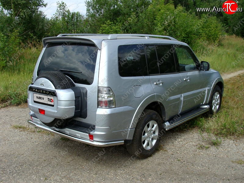 22 999 р. Защита задняя (центральная нержавейка 60,3 мм) ТСС Тюнинг Mitsubishi Pajero 4 V80 3 дв. 1-ый рестайлинг (2011-2014)  с доставкой в г. Таганрог