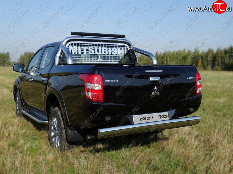 18 999 р. Защита задняя (центральная 120х60 мм) ТСС Тюнинг  Mitsubishi L200  5 KK,KL (2018-2022) рестайлинг (центральная)  с доставкой в г. Таганрог