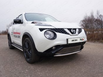 7 349 р. Защита переднего бампера нижняя d42,4 мм ТСС Тюнинг  Nissan Juke  1 YF15 (2014-2020) рестайлинг (нержавейка)  с доставкой в г. Таганрог. Увеличить фотографию 1