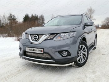 18 999 р. Защита переднего бампера нижняя 42,4 мм ТСС Тюнинг Nissan X-trail 3 T32 дорестайлинг (2013-2018) (нержавейка)  с доставкой в г. Таганрог. Увеличить фотографию 1