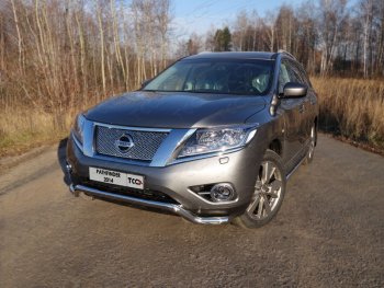 Защита переднего бампера кенгурин 60,3 мм ТСС Тюнинг Nissan (Нисан) Pathfinder (Патфайндер)  R52 (2012-2017) R52 дорестайлинг  (нержавейка)