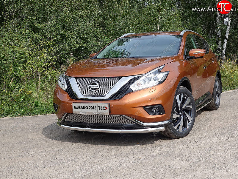 21 799 р. Защита переднего бампера нижняя d60,3 мм ТСС Тюнинг Nissan Murano 3 Z52 дорестайлинг (2015-2022) (нержавейка)  с доставкой в г. Таганрог