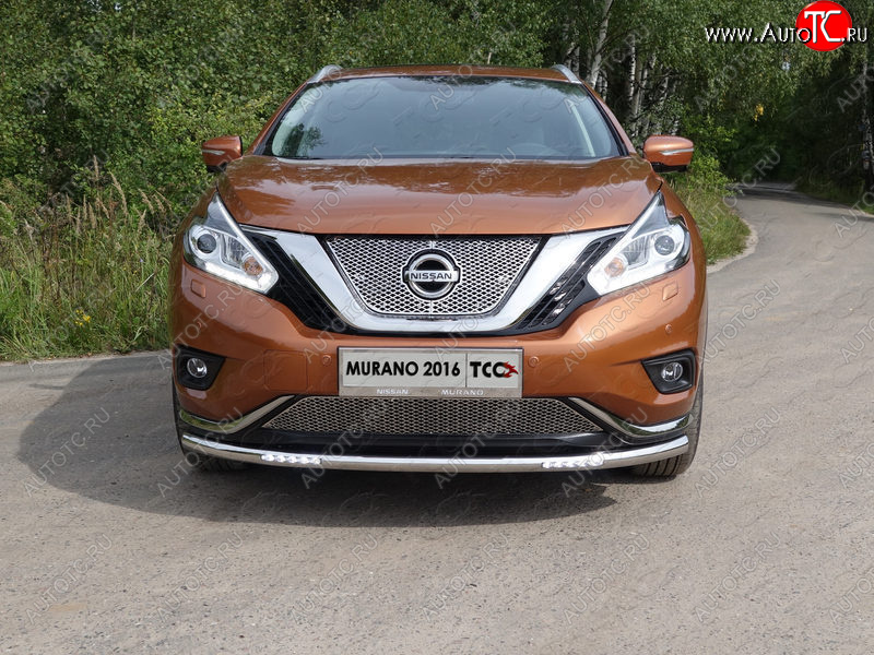 40 649 р. Защита переднего бампера нижняя с ДХО 60,3 мм ТСС Тюнинг Nissan Murano 3 Z52 дорестайлинг (2015-2022) (нержавейка)  с доставкой в г. Таганрог