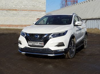 34 899 р. Защита переднего бампера нижняя с ДХО 60,3 мм ТСС Тюнинг  Nissan Qashqai  2 (2017-2022) J11 рестайлинг (нержавейка)  с доставкой в г. Таганрог. Увеличить фотографию 1