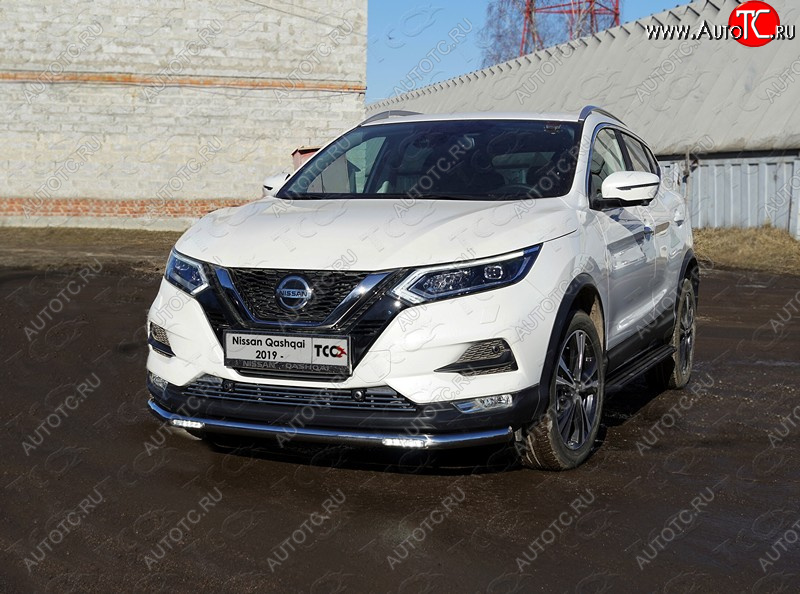 34 899 р. Защита переднего бампера нижняя с ДХО 60,3 мм ТСС Тюнинг  Nissan Qashqai  2 (2017-2022) J11 рестайлинг (нержавейка)  с доставкой в г. Таганрог