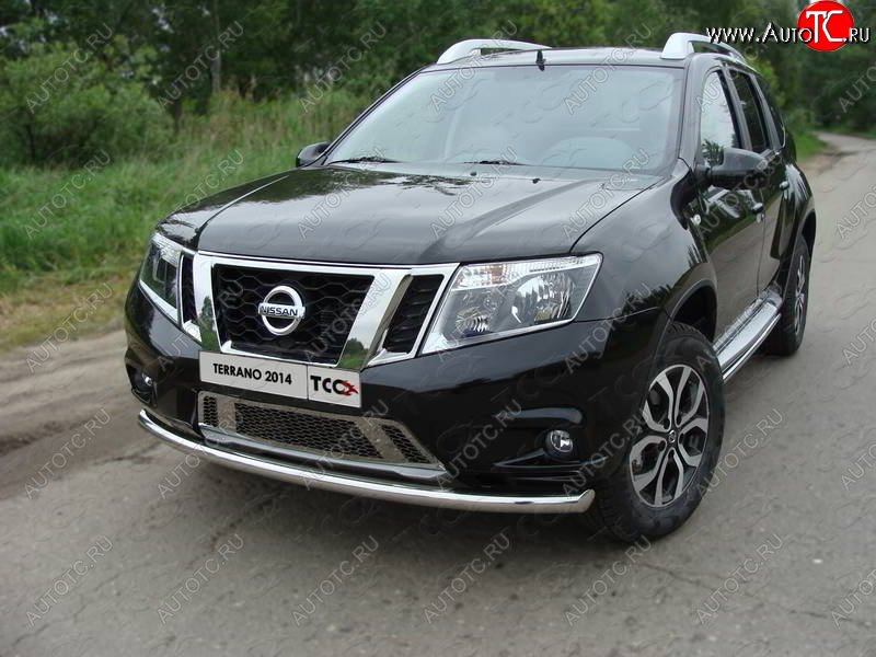 16 899 р. Защита переднего бампера нижняя d60,3 мм ТСС Тюнинг  Nissan Terrano  D10 (2013-2016) дорестайлинг (нержавейка)  с доставкой в г. Таганрог