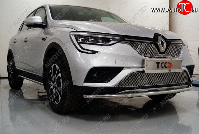 14 349 р. Защита переднего бампера нижняя 42,4 мм ТСС Тюнинг  Renault Arkana (2019-2024) (нержавейка)  с доставкой в г. Таганрог