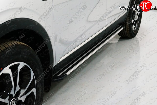 20 899 р. Пороги алюминиевые Slim Line ТСС Тюнинг Renault Arkana (2019-2024) (Silver)  с доставкой в г. Таганрог