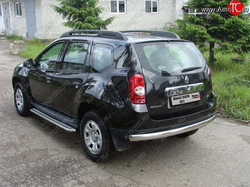 20 899 р. Защита задняя (овальная длинная 75х42 мм) ТСС Тюнинг  Renault Duster  HS (2010-2015) дорестайлинг (овальная длинная)  с доставкой в г. Таганрог