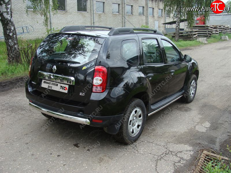 16 299 р. Защита задняя (овальная короткая 75х42 мм) ТСС Тюнинг  Renault Duster  HS (2010-2015) дорестайлинг (овальная короткая)  с доставкой в г. Таганрог