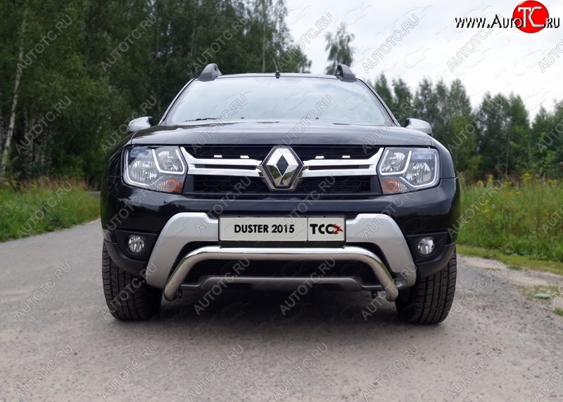 16 899 р. Защита переднего бампера кенгурин 60,3 мм ТСС Тюнинг Renault Duster HS рестайлинг (2015-2021) (нержавейка)  с доставкой в г. Таганрог