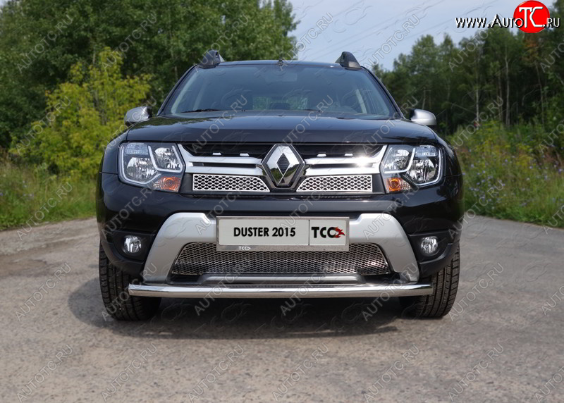 14 999 р. Защита переднего бампера нижняя d60,3 мм ТСС Тюнинг Renault Duster HS рестайлинг (2015-2021) (нержавейка)  с доставкой в г. Таганрог