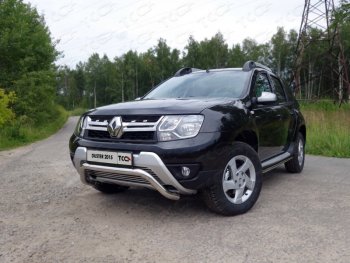 7 699 р. Нижняя декоративная вставка в бампер ТСС Тюнинг  Renault Duster  HS (2015-2021) рестайлинг (d 12 мм)  с доставкой в г. Таганрог. Увеличить фотографию 1