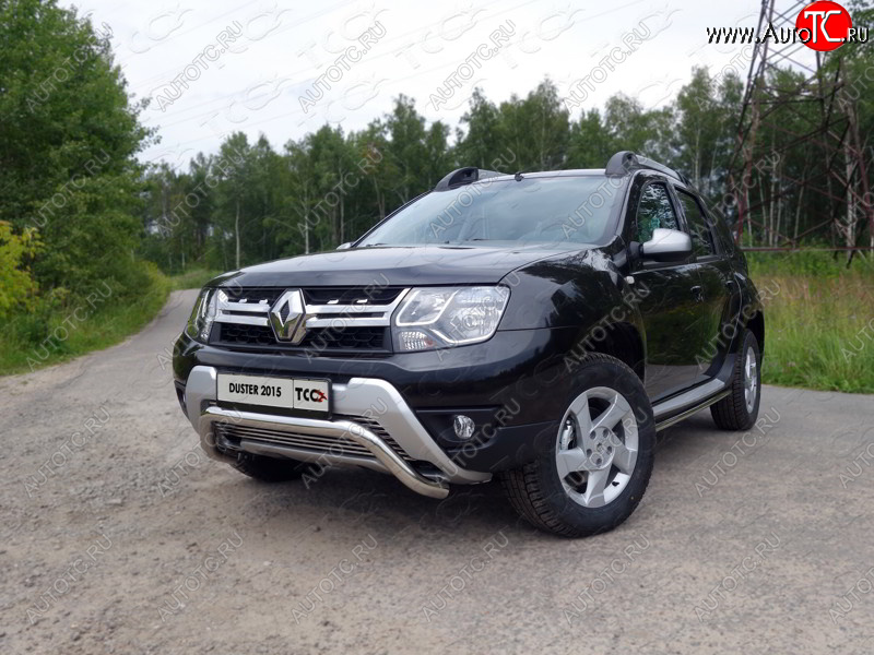 7 699 р. Нижняя декоративная вставка в бампер ТСС Тюнинг  Renault Duster  HS (2015-2021) рестайлинг (d 12 мм)  с доставкой в г. Таганрог