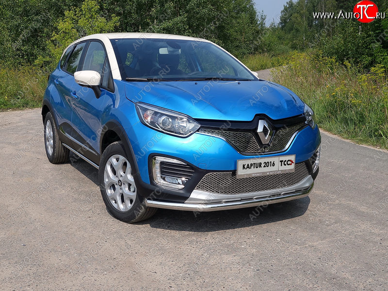 16 549 р. Защита переднего бампера нижняя d60,3 мм ТСС Тюнинг  Renault Kaptur (2016-2020) дорестайлинг (нержавейка)  с доставкой в г. Таганрог