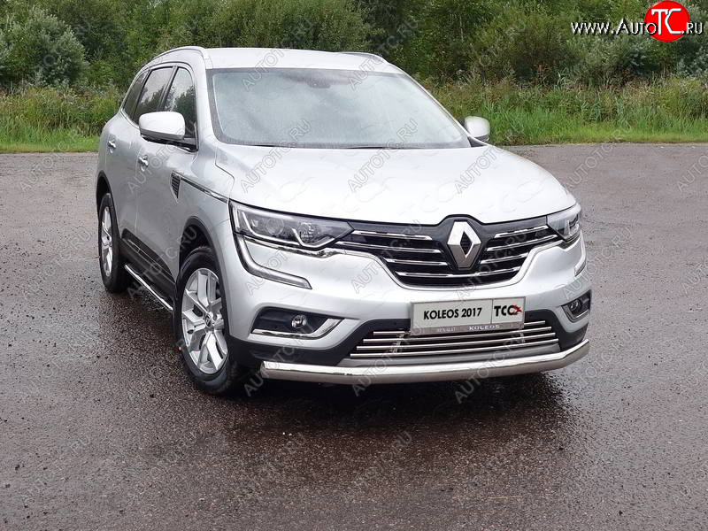 6 899 р. Нижняя декоративная вставка в бампер ТСС Тюнинг  Renault Koleos  2 (2016-2025) (d 16 мм)  с доставкой в г. Таганрог