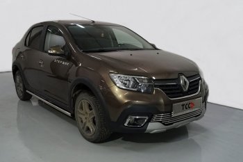 20 749 р. Защита порогов труба d42,4 мм ТСС Тюнинг  Renault Logan Stepway (2018-2025) (серые)  с доставкой в г. Таганрог. Увеличить фотографию 1