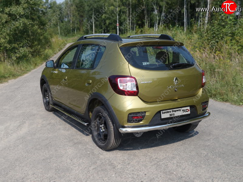 15 549 р. Защита задняя (нержавейка 60,3 мм) ТСС Тюнинг  Renault Sandero Stepway  (B8) (2014-2018) дорестайлинг  с доставкой в г. Таганрог