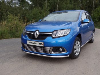 9 349 р. Нижняя декоративная вставка в бампер ТСС Тюнинг  Renault Sandero  (B8) (2014-2018) дорестайлинг (d 12 мм)  с доставкой в г. Таганрог. Увеличить фотографию 1