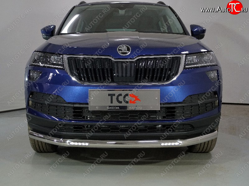 36 849 р. Защита переднего бампера нижняя с ДХО 60,3 мм ТСС Тюнинг Skoda Karoq NU7 рестайлинг (2020-2025) (нержавейка)  с доставкой в г. Таганрог