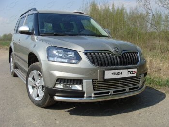 Защита переднего бампера нижняя d60,3 мм ТСС Тюнинг Skoda (Шкода) Yeti (Ети) (2013-2018)  (нержавейка)