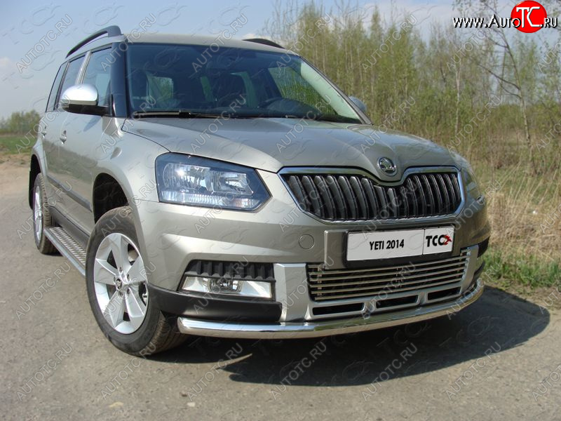 19 999 р. Защита переднего бампера нижняя d60,3 мм ТСС Тюнинг  Skoda Yeti (2013-2018) (нержавейка)  с доставкой в г. Таганрог