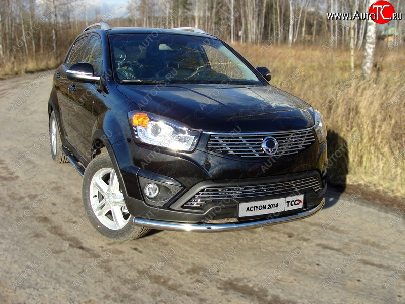 19 999 р. Защита переднего бампера нижняя d60,3 мм ТСС Тюнинг  SSANGYONG Actyon (2013-2021) рестайлинг (нержавейка)  с доставкой в г. Таганрог