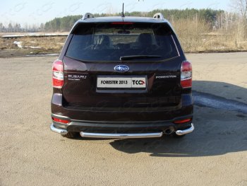 15 549 р. Защита задняя (центральная нержавейка 60,3 мм) ТСС Тюнинг  Subaru Forester  SJ (2012-2016) дорестайлинг  с доставкой в г. Таганрог. Увеличить фотографию 1