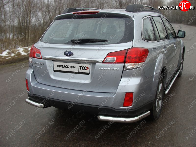 18 699 р. Защита заднего бампера (уголки, d60,3 мм) TCC  Subaru Outback  BR, (2012-2015) B14)  рестайлинг универсал  с доставкой в г. Таганрог