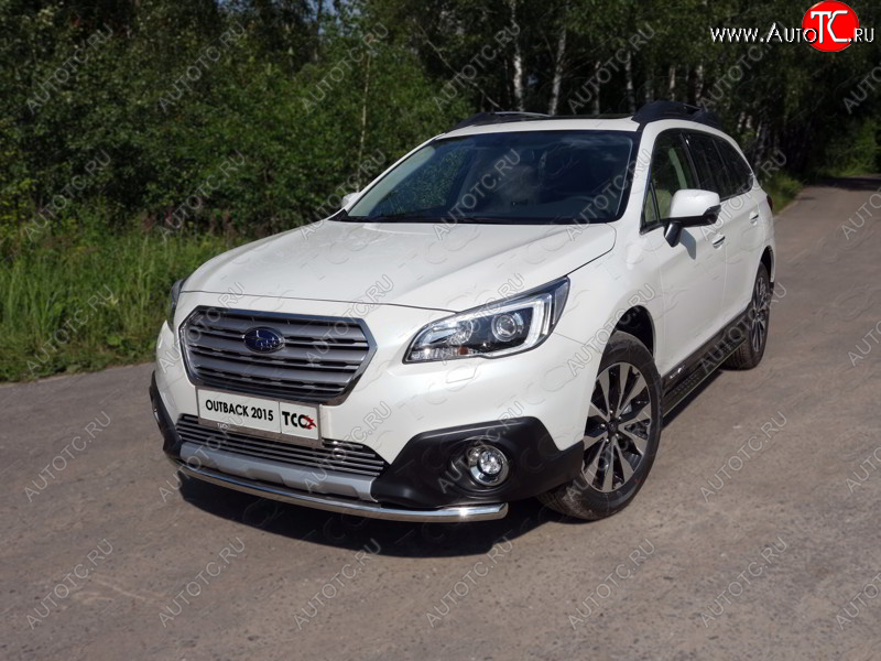 15 549 р. Защита переднего бампера нижняя d50,8 мм ТСС Тюнинг  Subaru Outback  BS/B15 (2014-2018) дорестайлинг универсал (нержавейка)  с доставкой в г. Таганрог