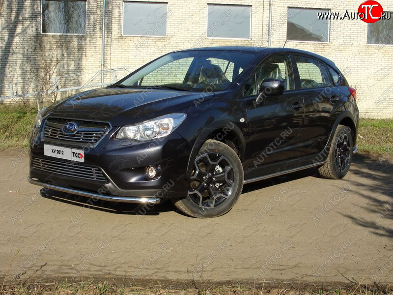 13 999 р. Защита переднего бампера нижняя d42,4 мм ТСС Тюнинг Subaru XV GP/G33 дорестайлинг (2012-2016) (нержавейка)  с доставкой в г. Таганрог