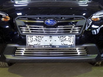 5 449 р. Нижняя декоративная вставка в бампер ТСС Тюнинг  Subaru XV  GT/G24 (2017-2021) дорестайлинг (d 12 мм)  с доставкой в г. Таганрог. Увеличить фотографию 1