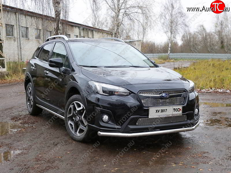 18 699 р. Защита переднего бампера нижняя d60,3 мм ТСС Тюнинг Subaru XV GT/G24 дорестайлинг (2017-2021) (нержавейка)  с доставкой в г. Таганрог