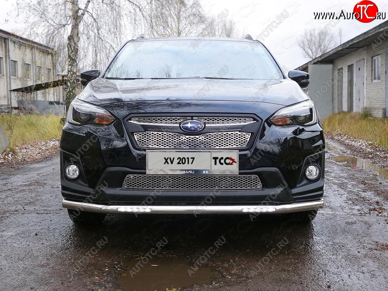 33 999 р. Защита переднего бампера нижняя с ДХО 60,3 мм ТСС Тюнинг Subaru XV GT/G24 дорестайлинг (2017-2021) (нержавейка)  с доставкой в г. Таганрог