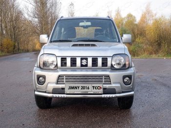 32 749 р. Защита переднего бампера нижняя с ДХО 60,3 мм ТСС Тюнинг  Suzuki Jimny  JB23/JB43 (2012-2018) 2-ой рестайлинг (нержавейка)  с доставкой в г. Таганрог. Увеличить фотографию 1