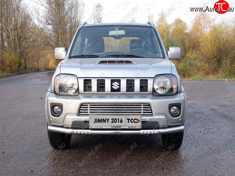 32 749 р. Защита переднего бампера нижняя с ДХО 60,3 мм ТСС Тюнинг  Suzuki Jimny  JB23/JB43 (2012-2018) 2-ой рестайлинг (нержавейка)  с доставкой в г. Таганрог