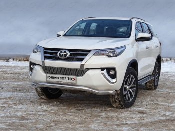 29 599 р. Защита переднего бампера волна d76,1 мм ТСС Тюнинг  Toyota Fortuner  AN160 (2015-2020) дорестайлинг (нержавейка)  с доставкой в г. Таганрог. Увеличить фотографию 1