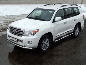 38 949 р. Защита передняя нижняя двойная 76,1*75 мм ТСС Тюнинг  Toyota Land Cruiser  200 (2012-2015) 1-ый рестайлинг (нержавейка)  с доставкой в г. Таганрог. Увеличить фотографию 1