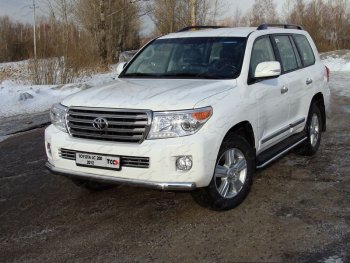 33 749 р. Защита передняя нижняя длинная 75*42 мм ТСС Тюнинг  Toyota Land Cruiser  200 (2012-2015) 1-ый рестайлинг (нержавейка)  с доставкой в г. Таганрог. Увеличить фотографию 1