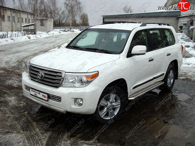 24 999 р. Защита передняя нижняя короткая 75х42 мм ТСС Тюнинг  Toyota Land Cruiser  200 (2012-2015) 1-ый рестайлинг (нержавейка)  с доставкой в г. Таганрог