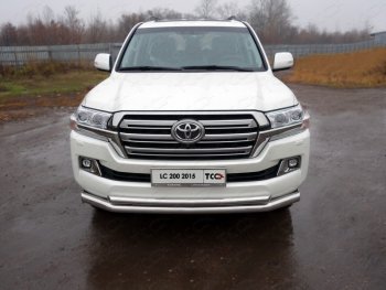 36 999 р. Защита передняя нижняя двойная 76,1*50,8 мм кроме EXECUTIVE Тюнинг  Toyota Land Cruiser  200 (2015-2021) 2-ой рестайлинг (нержавейка)  с доставкой в г. Таганрог. Увеличить фотографию 1