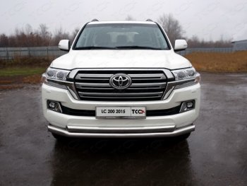 38 949 р. Защита передняя нижняя двойная 76,1*60,3 мм кроме EXECUTIVE Тюнинг  Toyota Land Cruiser  200 (2015-2021) 2-ой рестайлинг (нержавейка)  с доставкой в г. Таганрог. Увеличить фотографию 1