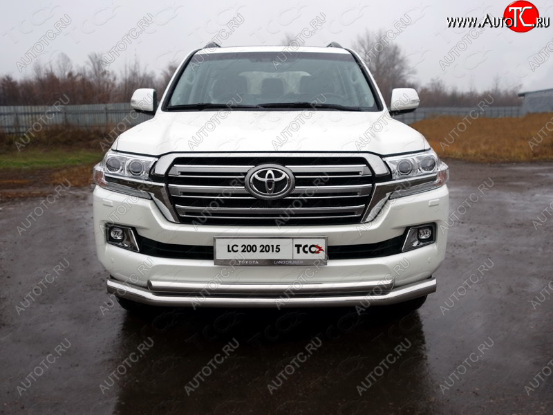 38 949 р. Защита передняя нижняя двойная 76,1*60,3 мм кроме EXECUTIVE Тюнинг  Toyota Land Cruiser  200 (2015-2021) 2-ой рестайлинг (нержавейка)  с доставкой в г. Таганрог