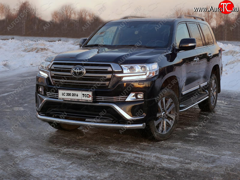 26 699 р. Защита переднего бампера нижняя d76,1 мм (EXECUTIVE) ТСС Тюнинг  Toyota Land Cruiser  200 (2015-2021) 2-ой рестайлинг (нержавейка)  с доставкой в г. Таганрог