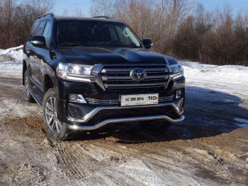 29 599 р. Защита переднего бампера нижняя волна d60,3 мм ТСС Тюнинг  Toyota Land Cruiser  200 (2015-2021) 2-ой рестайлинг (нержавейка)  с доставкой в г. Таганрог. Увеличить фотографию 1