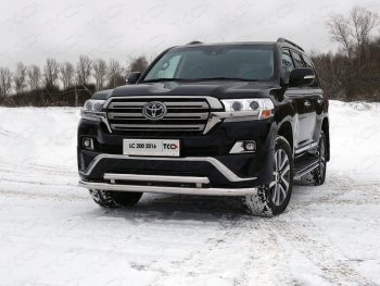 38 949 р. Защита передняя нижняя двойная 76,1*60,3 мм EXECUTIVE Тюнинг  Toyota Land Cruiser  200 (2015-2021) 2-ой рестайлинг (нержавейка)  с доставкой в г. Таганрог. Увеличить фотографию 1