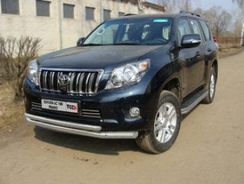 38 949 р. Защита переднего бампера нижняя d76,1*50,8 мм ТСС Тюнинг  Toyota Land Cruiser Prado  J150 (2009-2013) дорестайлинг (нержавейка)  с доставкой в г. Таганрог. Увеличить фотографию 1