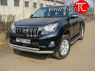 38 949 р. Защита переднего бампера нижняя d76,1*50,8 мм ТСС Тюнинг  Toyota Land Cruiser Prado  J150 (2009-2013) дорестайлинг (нержавейка)  с доставкой в г. Таганрог